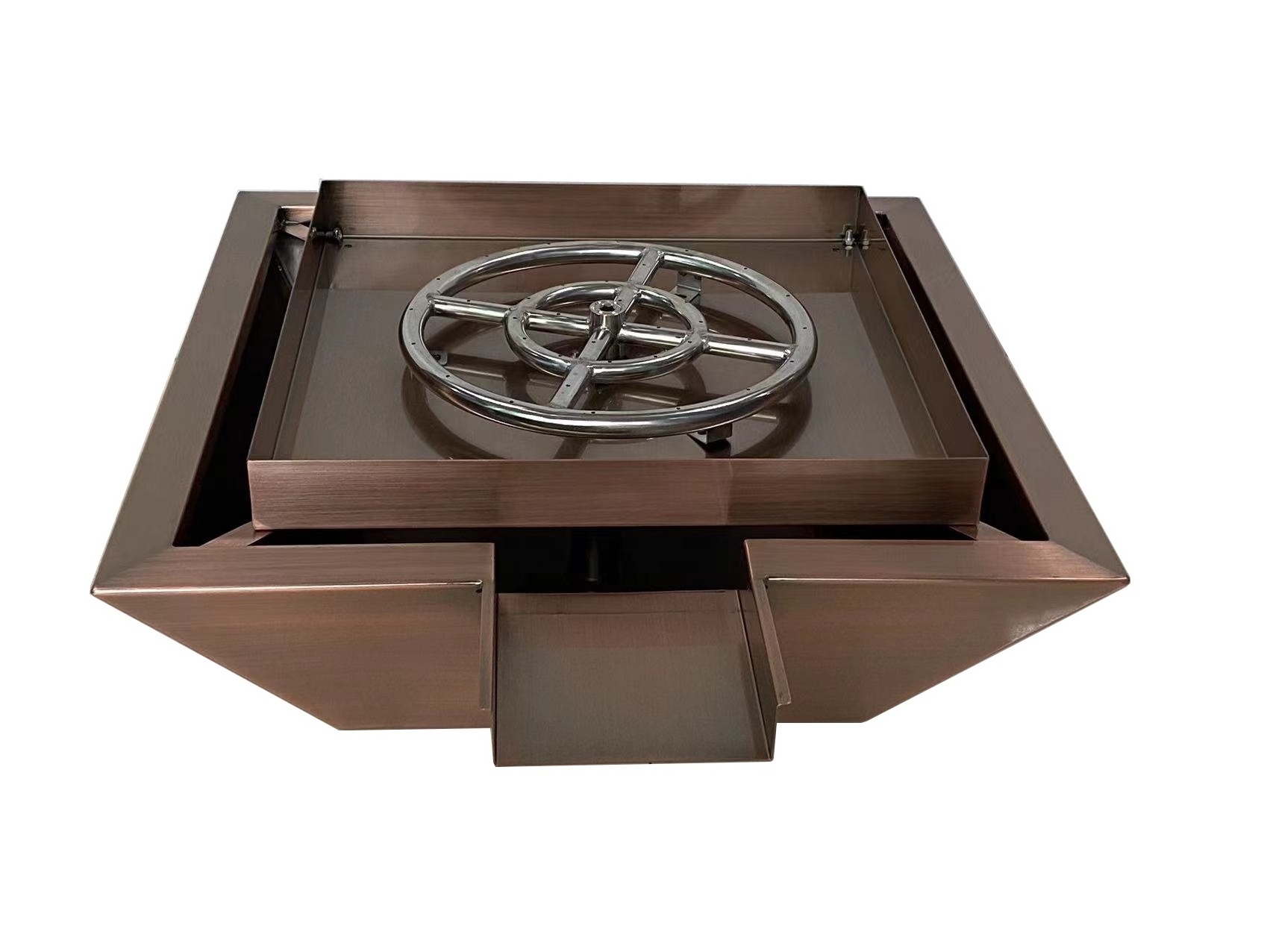 Unique Style Square Outdoor Copper Fire pits copper plating Fire Bowl For Swimming Pool