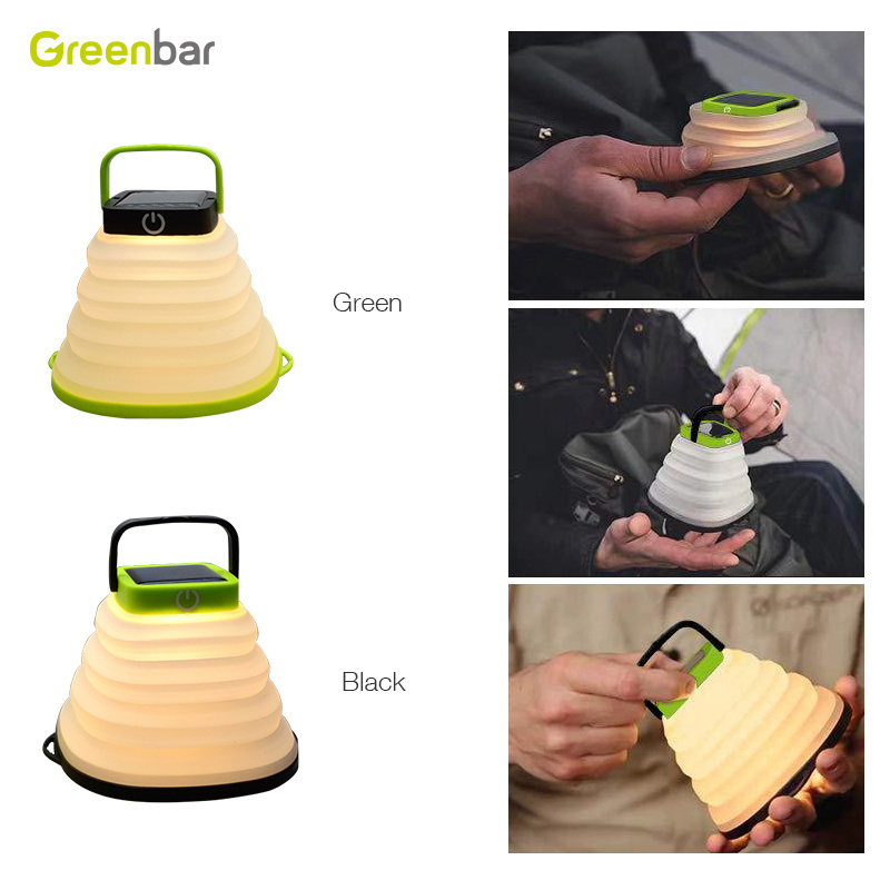 Portable Collapsible Crush Warm Light Solar Powered Lantern Waterproof LED Hanging Lanterns Solar Camping Lights