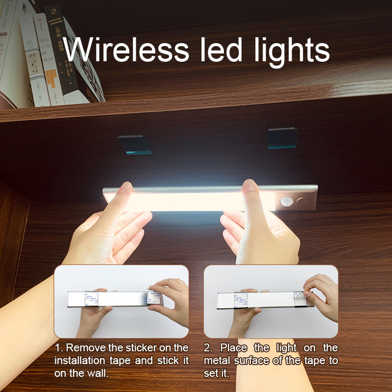 LED  Battery Closet Light Wireless Motion Sensor Night Light Long Endurance For Kitchen Wardrobe Stair Wall lamp