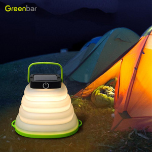 USB rechargeable portable camping lantern foldable solar tent lamp led camping light