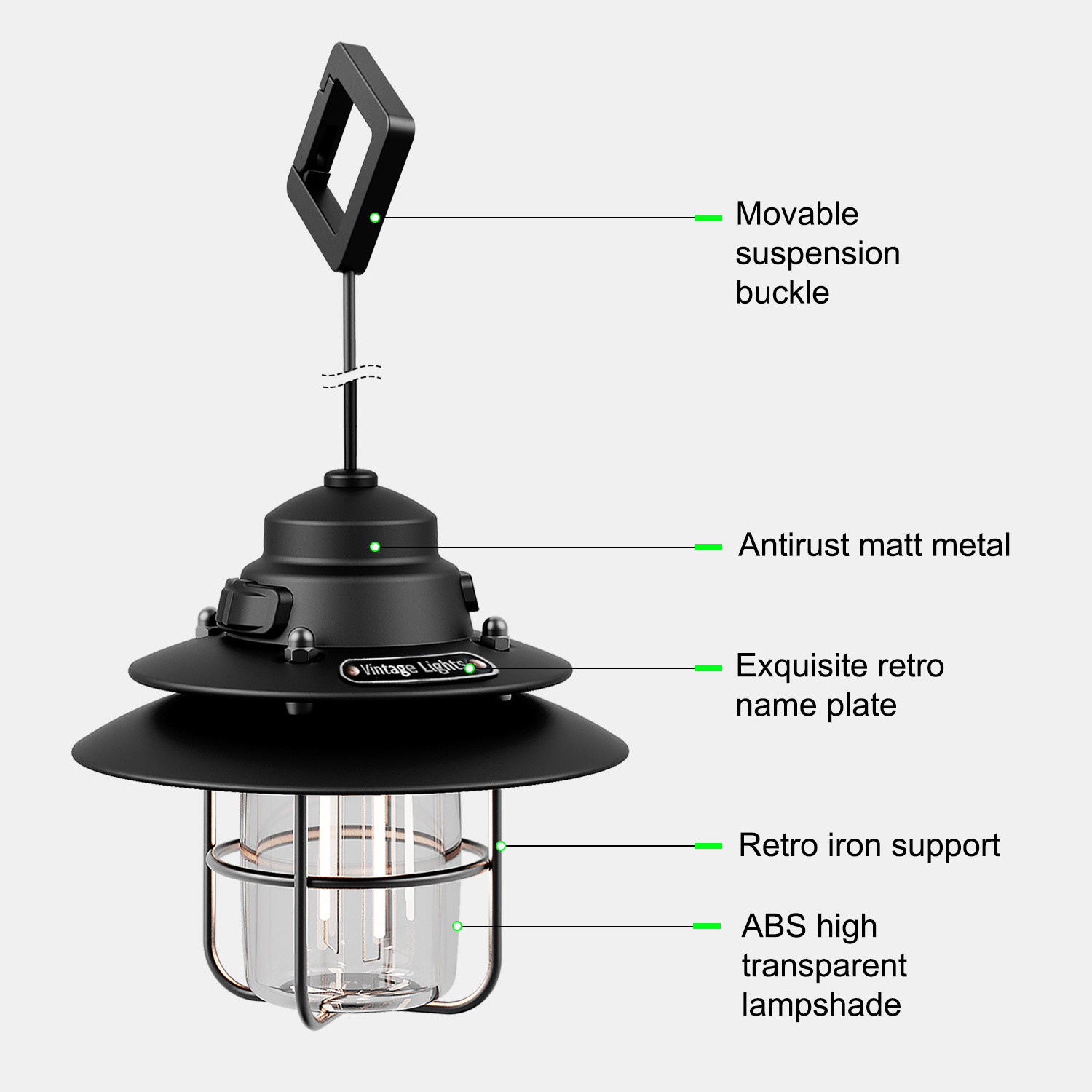 LED Retro Portable Lantern Outdoor Camping Lamp Dynamic Flame Light Battery Powered tent light