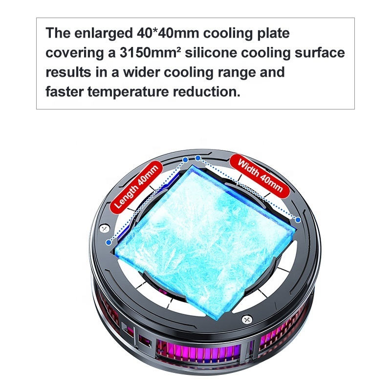 Semiconductor Magnetic Mobile Pone Radiator RGB Gaming Cooling Fan Tablet Cooler For Video Games Support OEM ODM