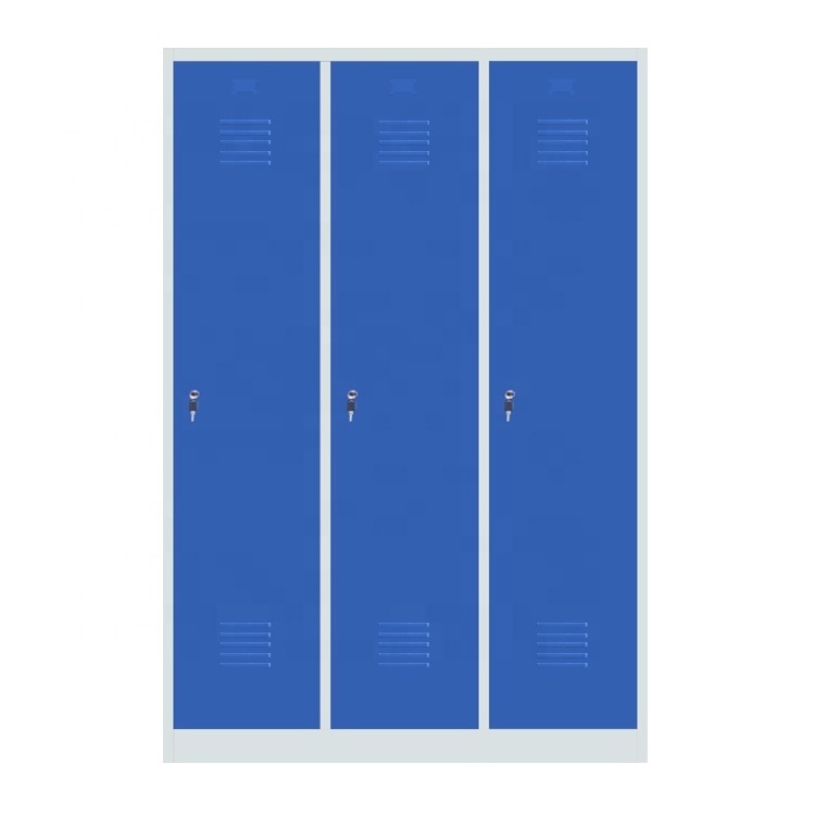 Dirty clothes locker steel 3 door cabinet locker with divider customized metal cleaning room locker