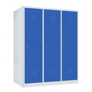 Dirty clothes locker steel 3 door cabinet locker with divider customized metal cleaning room locker