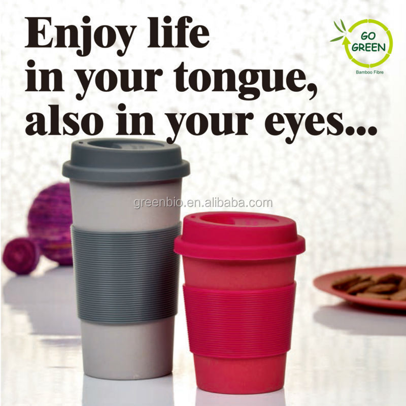 100% recycled alternative to plastic glassware ceramics Bamboo Fiber Cup