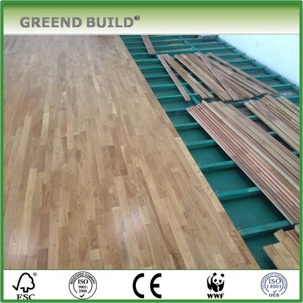 Oak Hardwood Indoor Solid Wood Flooring For Basketball Full System Sports Flooring