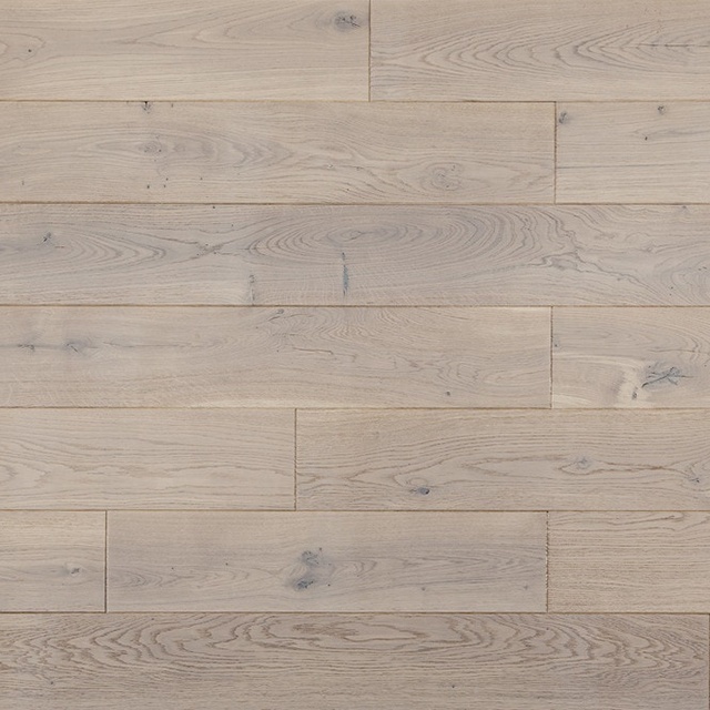 Customizable Wear resistant Smoked Brushed White Unfinished Oak Hardwood Flooring