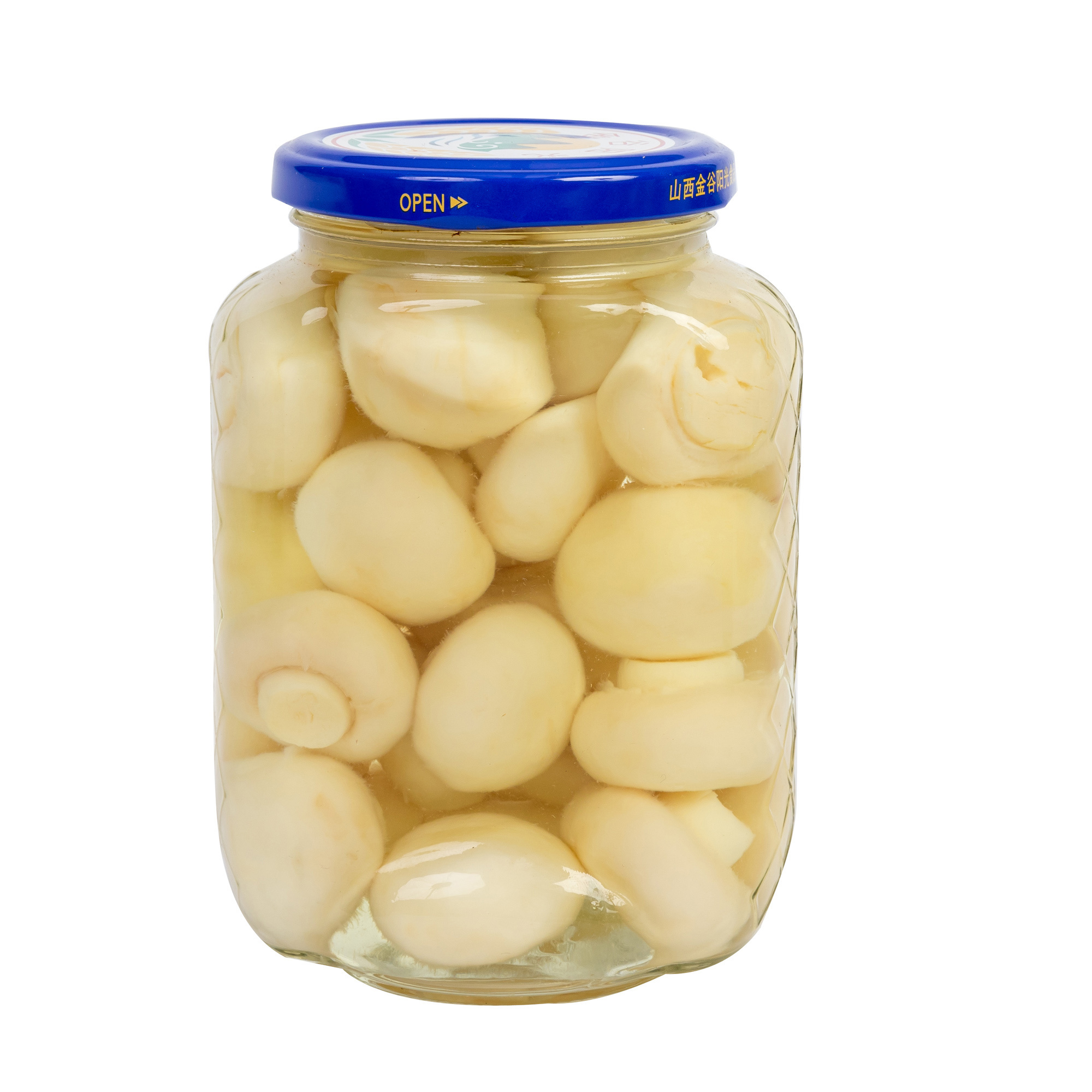 quality canned whole mushrooms in glass jar