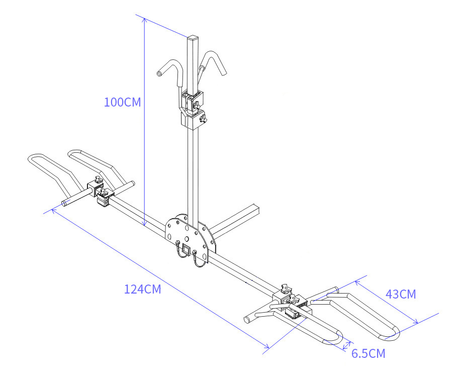 Portable Foldable Bike Rack Bicycle Parking Rack Car Carrier Platform Frame  Hitch Mounted Rear Rack For 2 Bikes