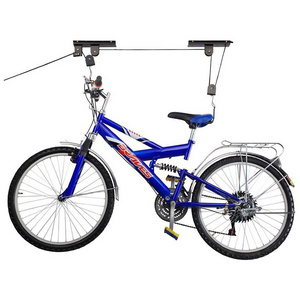 Easy To Install Bike Lift Designed To Be Mounted In The Ceiling For Storing Bikes In The Garage Or Other Places