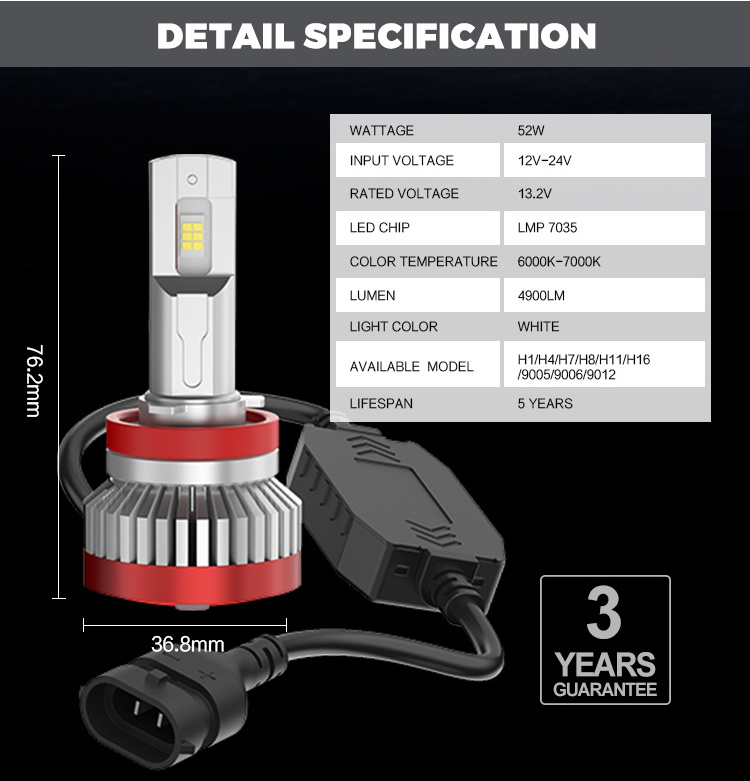 Asruex 2022 New Arrival Mini High Power Car Accessories CANBUS 104W 9800LM Auto Car headlight H16 H8 H9 H11 LED