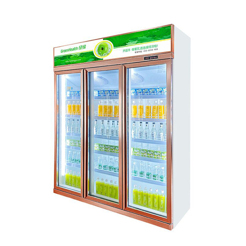 Supermarket Built In 2 Glass Door Beverage Cooler Pepsi Fridge Bottle Refrigerator