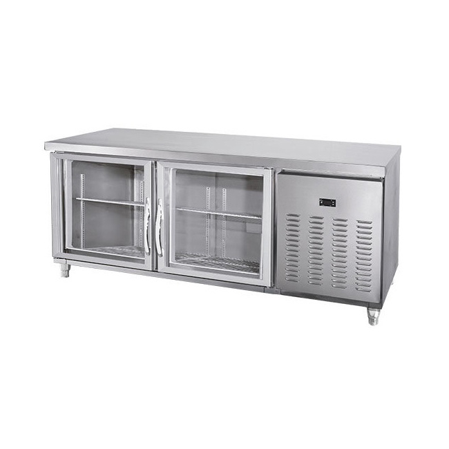 Stainless Steel Workbench Salad Bar Refrigerator Sandwich Prep Table Refrigerated Commercial