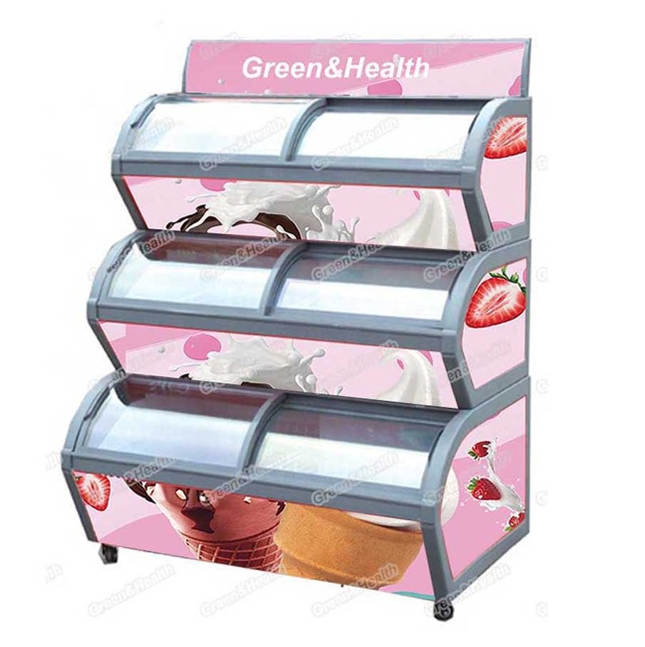 Sliding Glass Door Big Capacity Upright High Capacity Freezer for Ice Cream