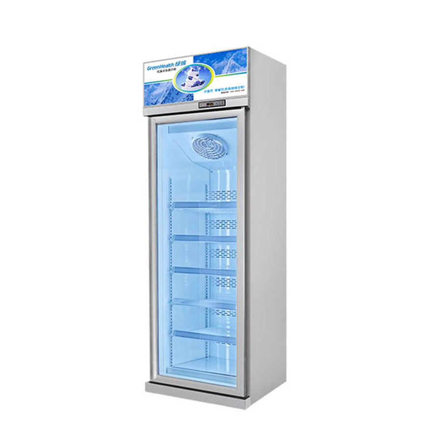 Vertical Glass 220V Commercial Deep Freezing Cogelador Two Door Refrigerator Display Freezer with Adjustable Shelves