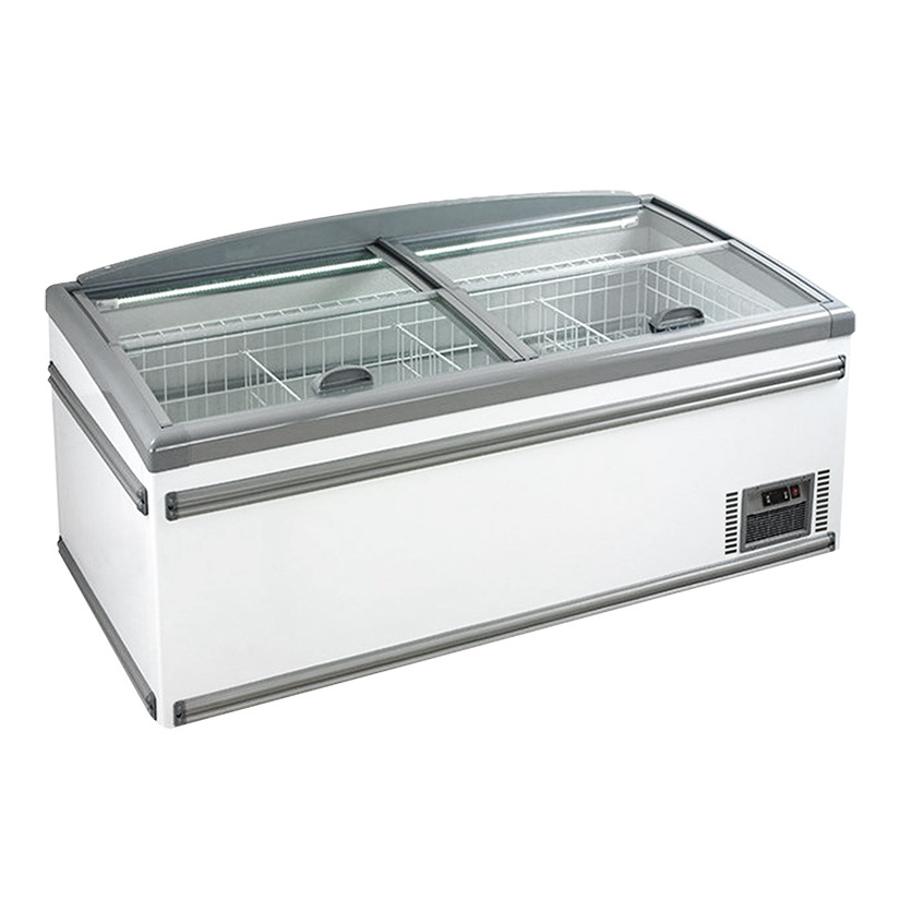 Glass Top Sliding Door Chest Combine Commercial Freezers Supermarket Island Freezer