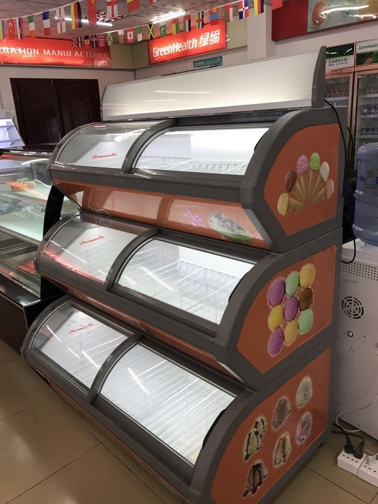 Sliding Glass Door Big Capacity Upright High Capacity Freezer for Ice Cream