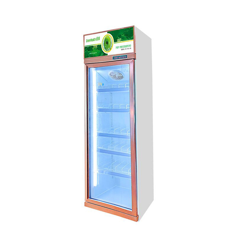 Refrigeration Electronic Frost-free LED Light Upright Three Glass Door Refrigerator for Beverage