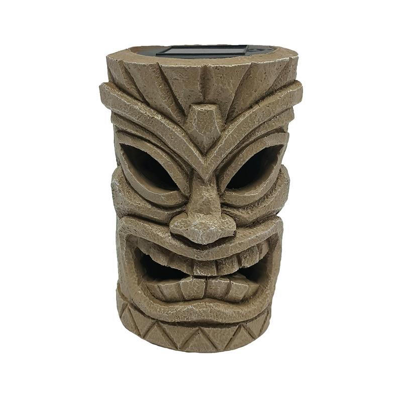 Wholesale Resin Tiki Design Unique Funny Polyresin Solar Garden Light