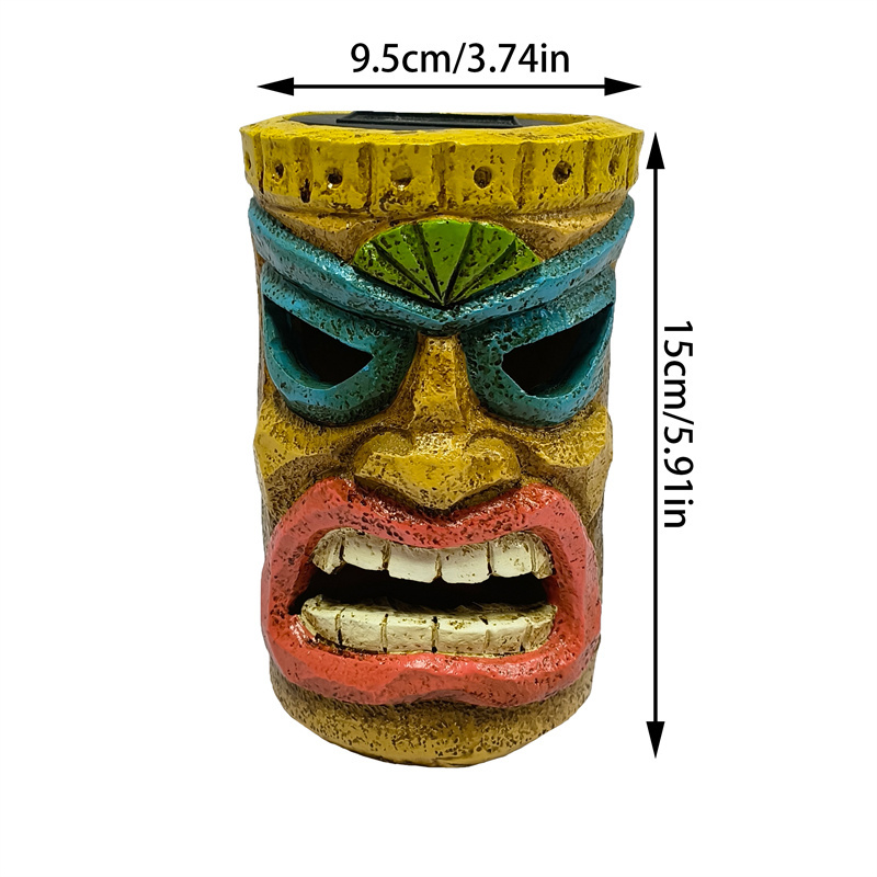 2024 Hot Sale Maya Totem Decorative Resin  Garden Balcony Ornaments Polyresin Solar Light