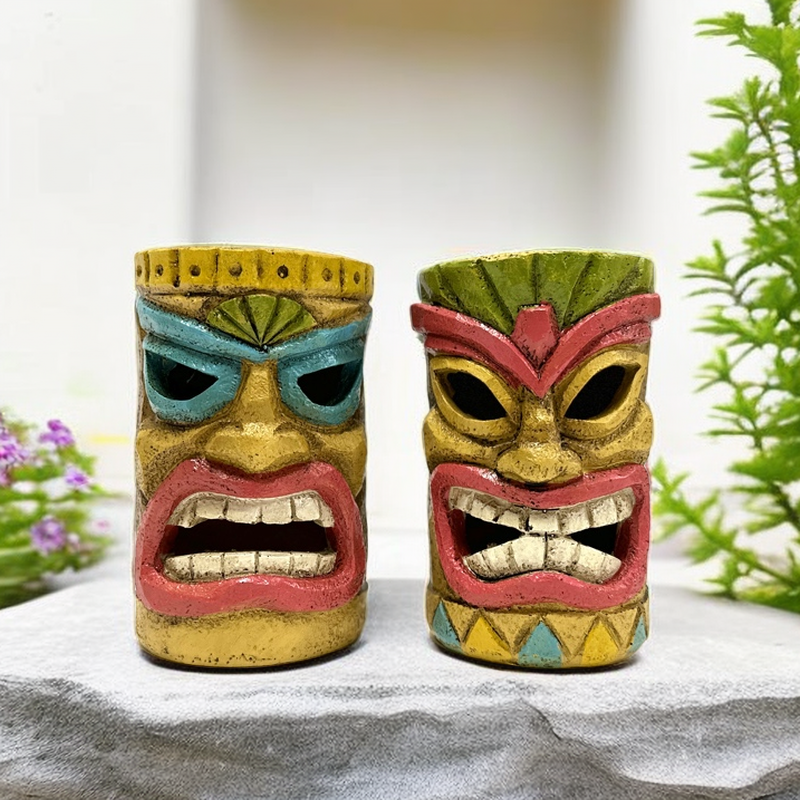 2024 Hot Sale Maya Totem Decorative Resin  Garden Balcony Ornaments Polyresin Solar Light