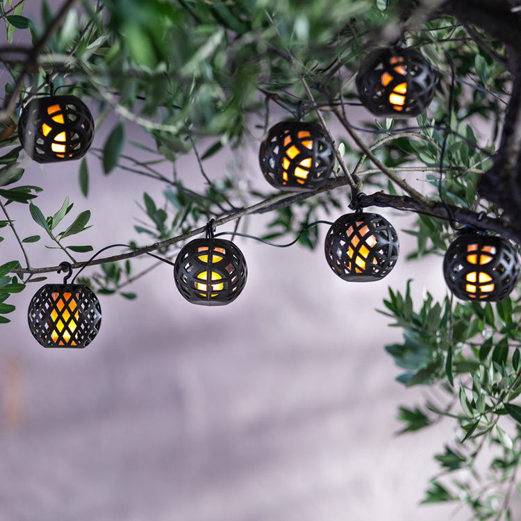 Wholesale String Lights Globe Bulbs Black Wire Connectable Outdoor Lighting Solar  Garden Lamp