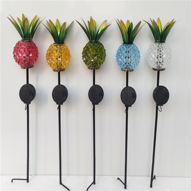 Glass Garden Decorative Solar Powered Crack ball Stake Led Landscape Lawn Light Outdoor Waterproof