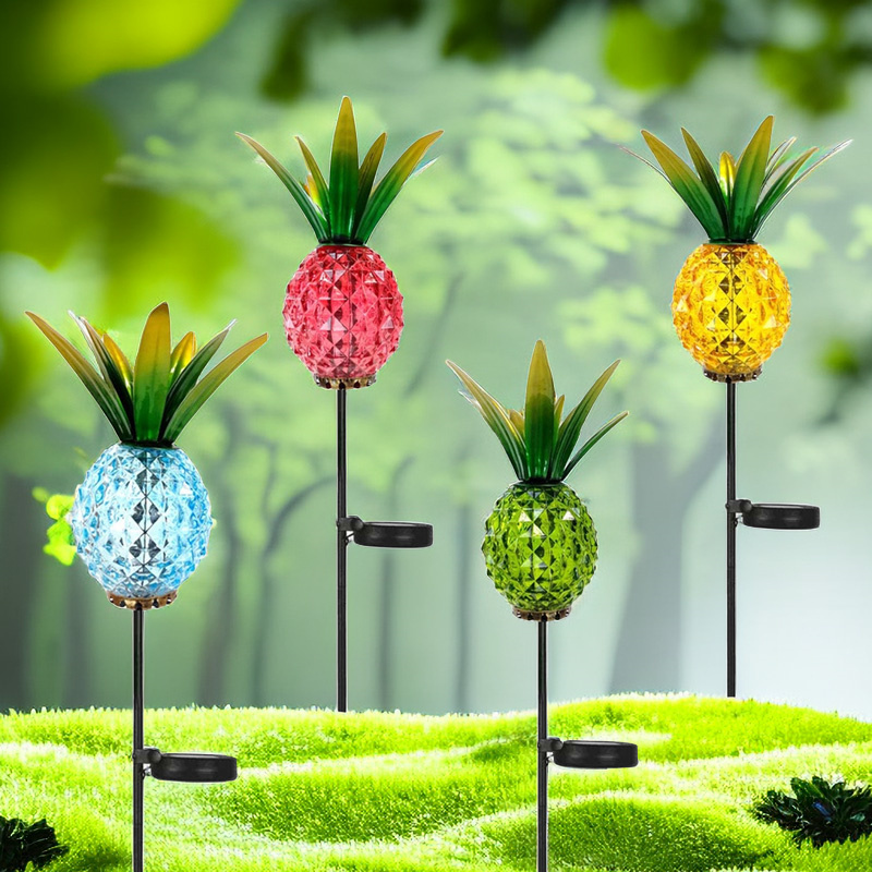 Glass Garden Decorative Solar Powered Crack ball Stake Led Landscape Lawn Light Outdoor Waterproof