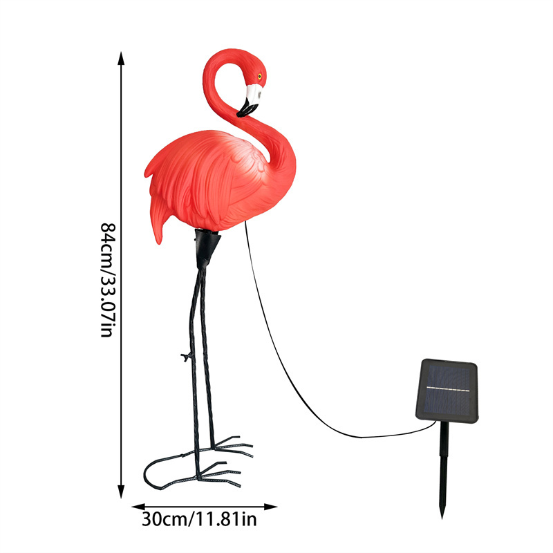 Hot Sale Led Lawn Solar Plastic Flamingo Lamp Outdoor Solar Powered Garden Light Waterproof Yard Pathway Decorative Lights