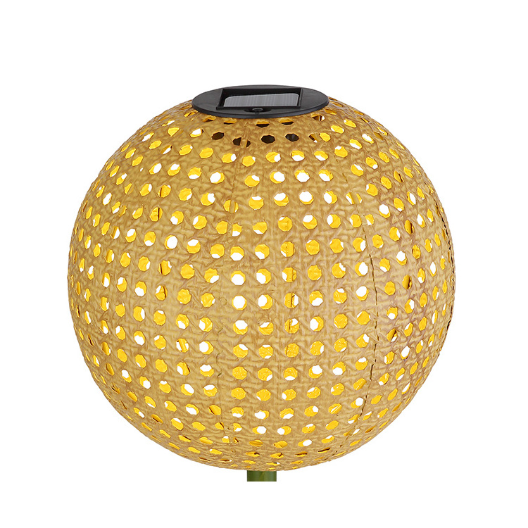 Waterproof Metal Hollow ball Solar Lantern Lights Outdoor Garden Decor Ground Stake For Patio Lawn Yard Outside Decorations