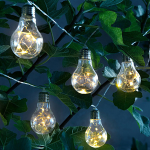 New Design Outdoor Solar panel 10 Bulbs Edison Led Solar String Light For Restaurant Home Garden Festival Decoration