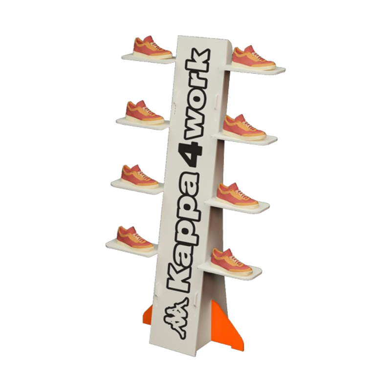 Shop Floor to Ceiling Wooden Display Rack Plywood Rotating Shoe Rack with Custom Logo for Store Display