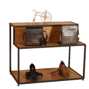 Bevis Metal Floor Panel Display Rack Supermarket Shelves for Clothing Shoes Bags for Stores and Retail Spaces