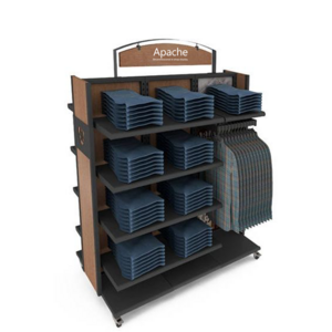 Bevis Customizable Wood Jeans Display Rack for Supermarket and Mall