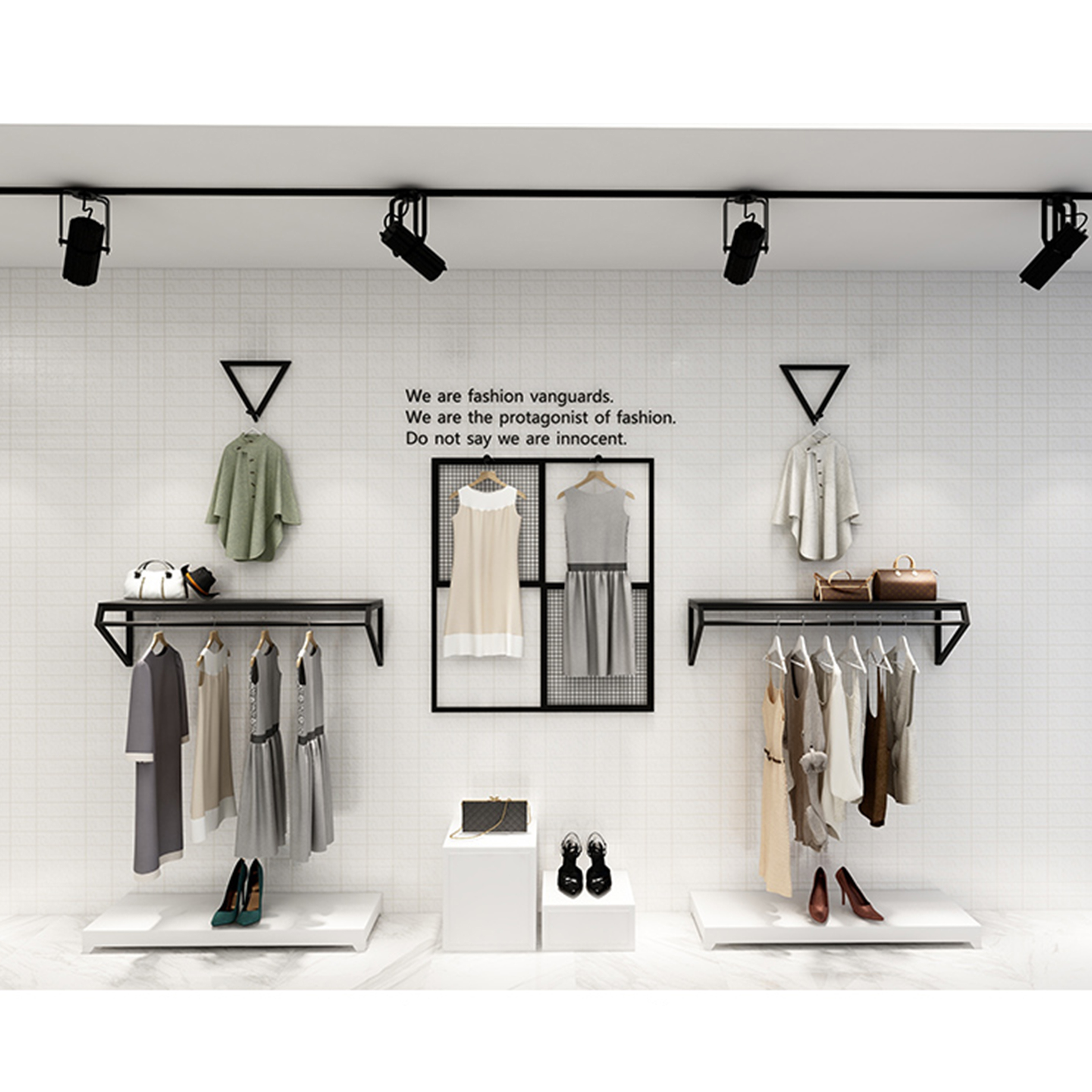 Customized Creative Design Wall Mounted Clothing Rack for Shop Display