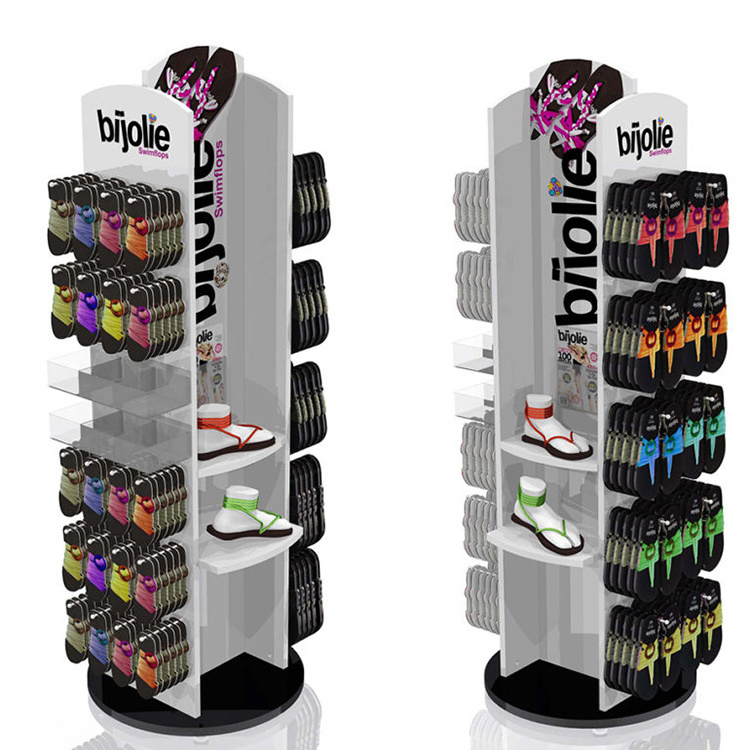 Bevis Flip Flops Display Stand Rotating Display Stand Shoe Display Rack With Customized Logo