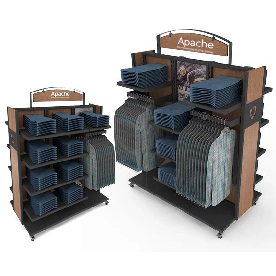 Bevis Customizable Wood Jeans Display Rack for Supermarket and Mall