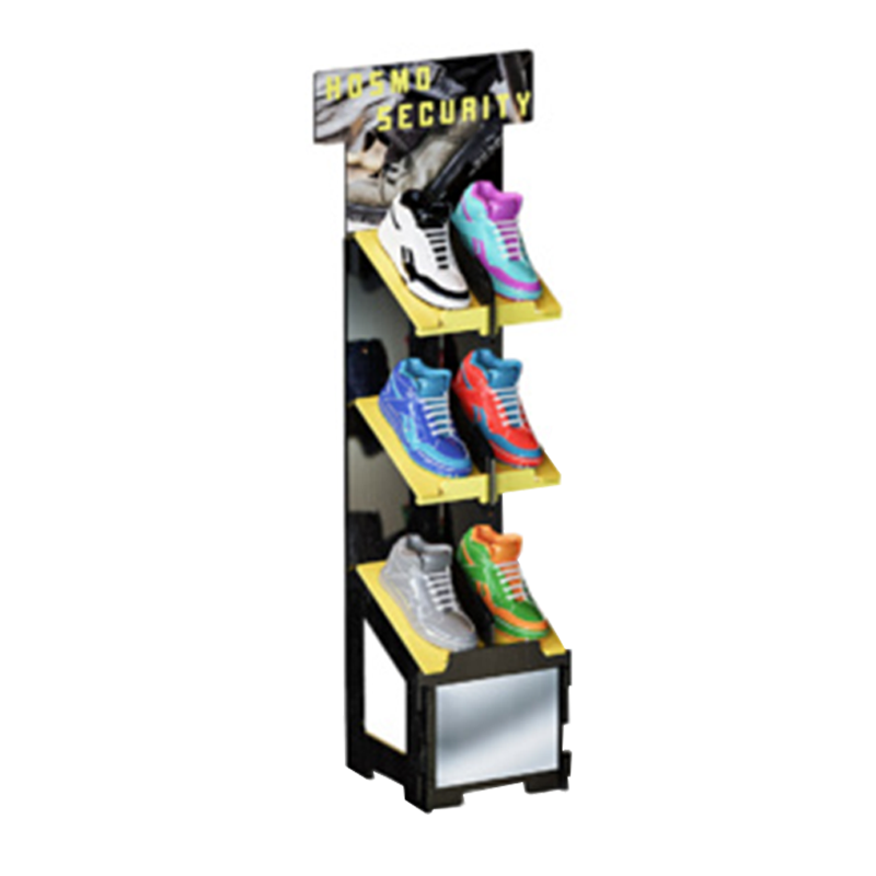 Shop Floor to Ceiling Wooden Display Rack Plywood Rotating Shoe Rack with Custom Logo for Store Display