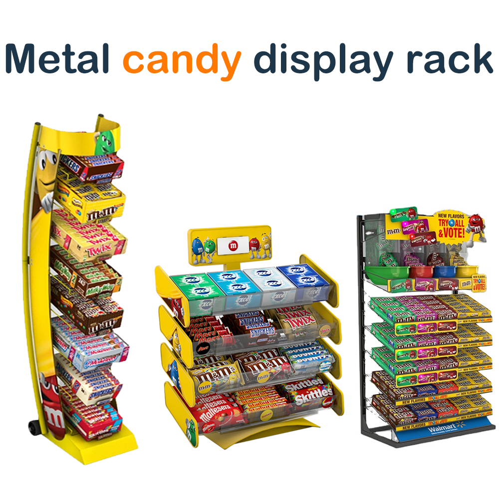 Modern Creative Single-Sided Metal Display Stand Candy Display Rack for Chocolate Display