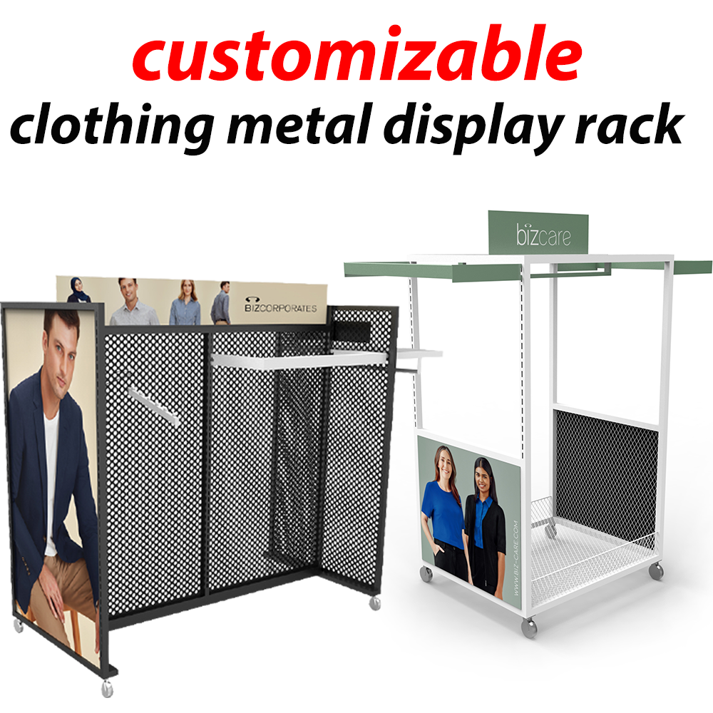 Bevis Modern 4-Layer Customized Pegboard Floor Display Stand Metal Display Rack for Point of Sale Retail Stores Supermarkets