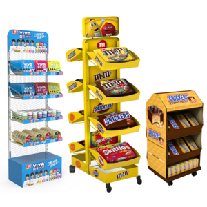 Modern Creative Single-Sided Metal Display Stand Candy Display Rack for Chocolate Display