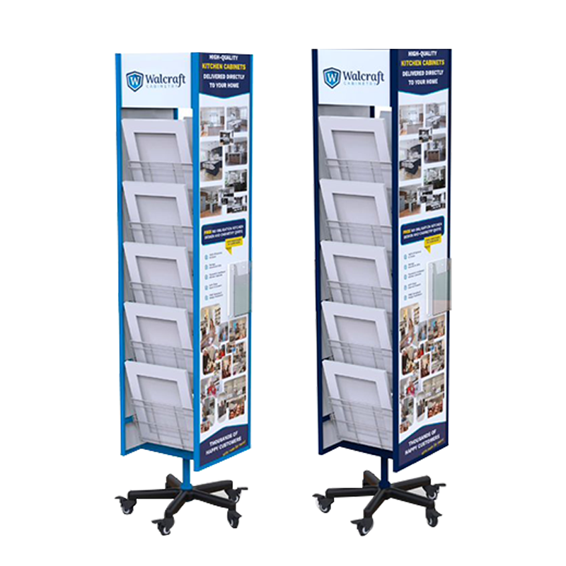 Bevis 4-side Rotating  Floor Standing Metal Ceramic Tiles Display Racks for Supermarket Product Display Polish Surface Treatment