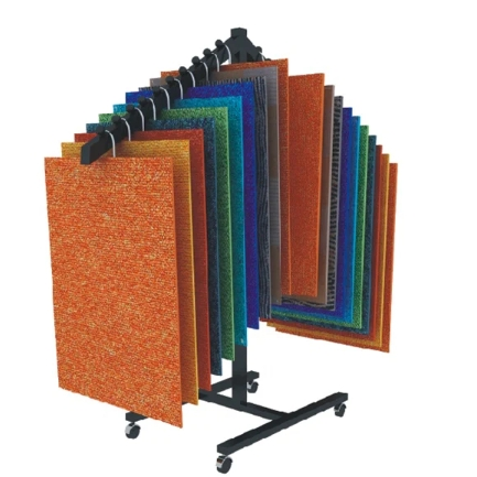 Customizable Metal Floor to Ceiling Carpet Display Rack for Store Display Stand Packaged in Carton