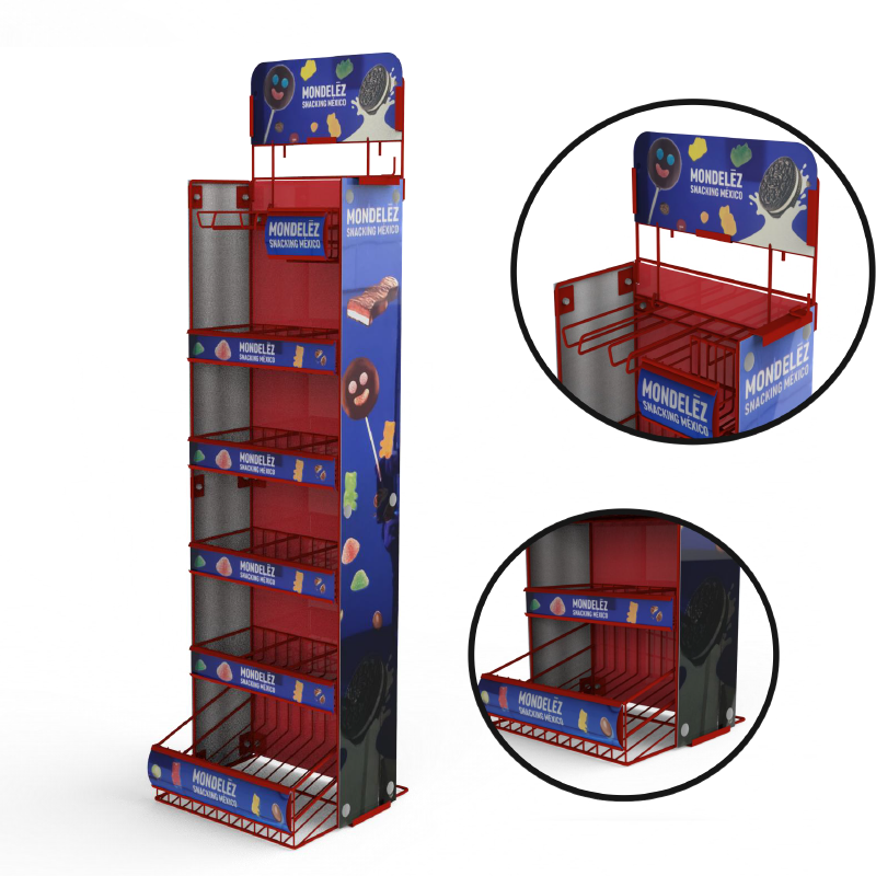 Bevis Customized Point of Sales Food & Candy & Snack Metal Iron Wire Display Rack for Supermarket Stores or Grocery Store