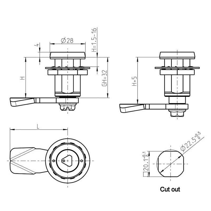 Custom Design Gi11-01 Lever Locking Quick Compression Lever Latch