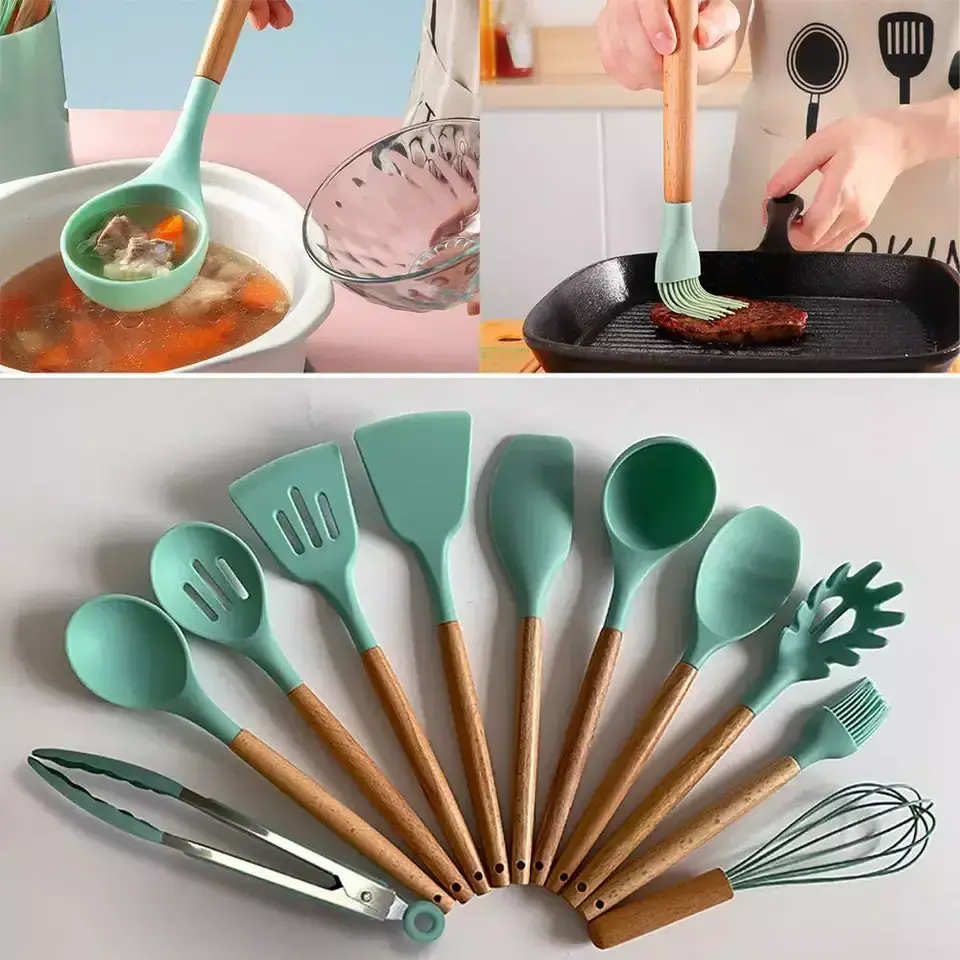 Silicone Kitchen Utensils Accessories Home 12 Pieces In 1 Set Kitchen Gadgets Tools