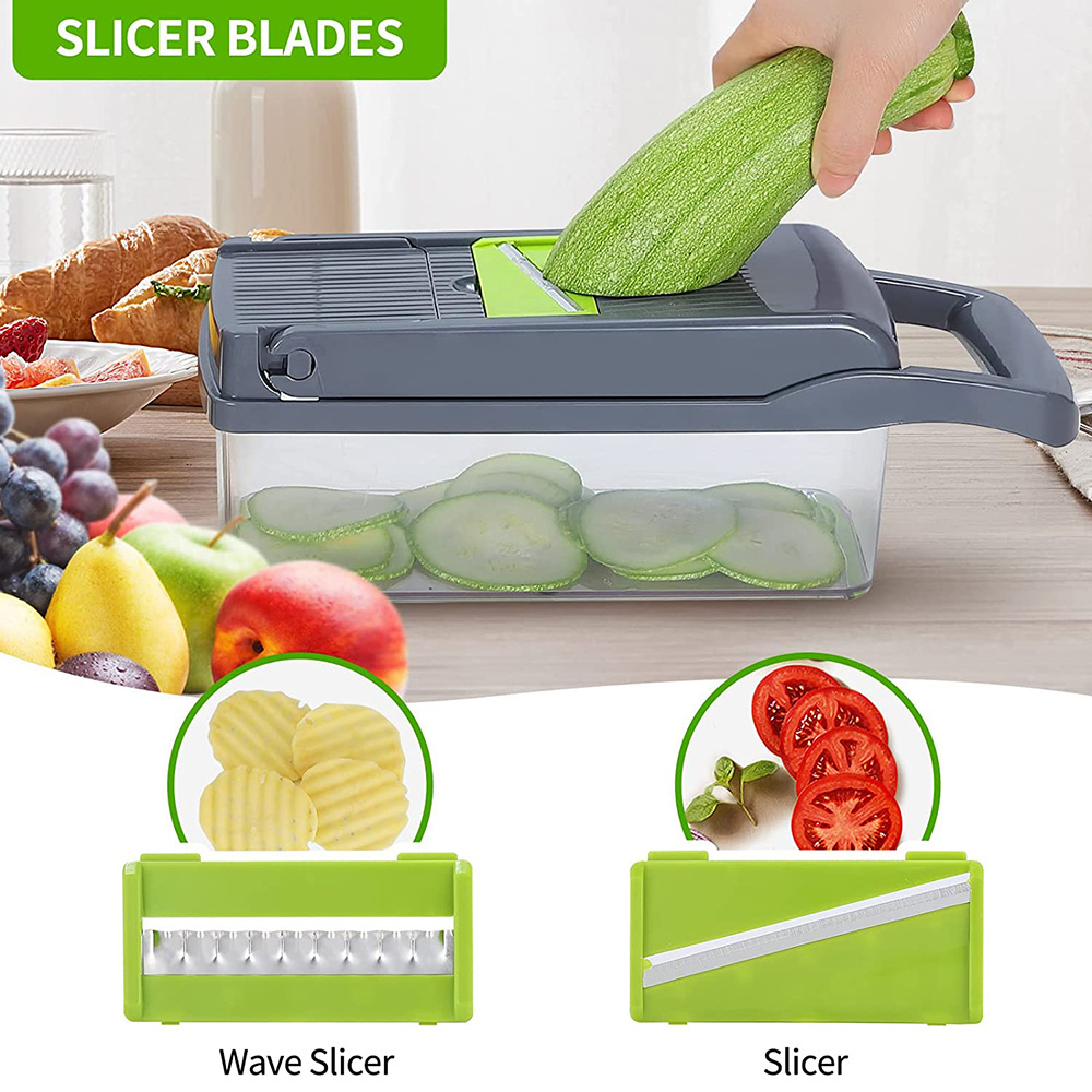 Top Seller Kitchen 12 In 1  Food Dicer Vegetable Slicer Veggie Veget Chopper Slicer Multifunctional Vegetable Cutter