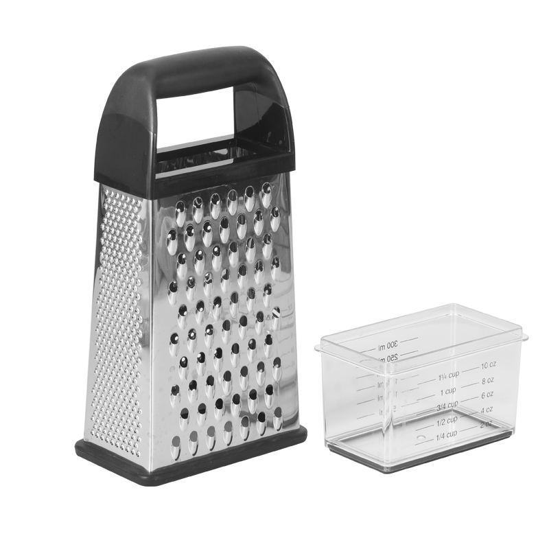 Hot Sell 4-sided Stainless Steel Kitchen Multi-function Box Grater With Detachable Storage Container Grater