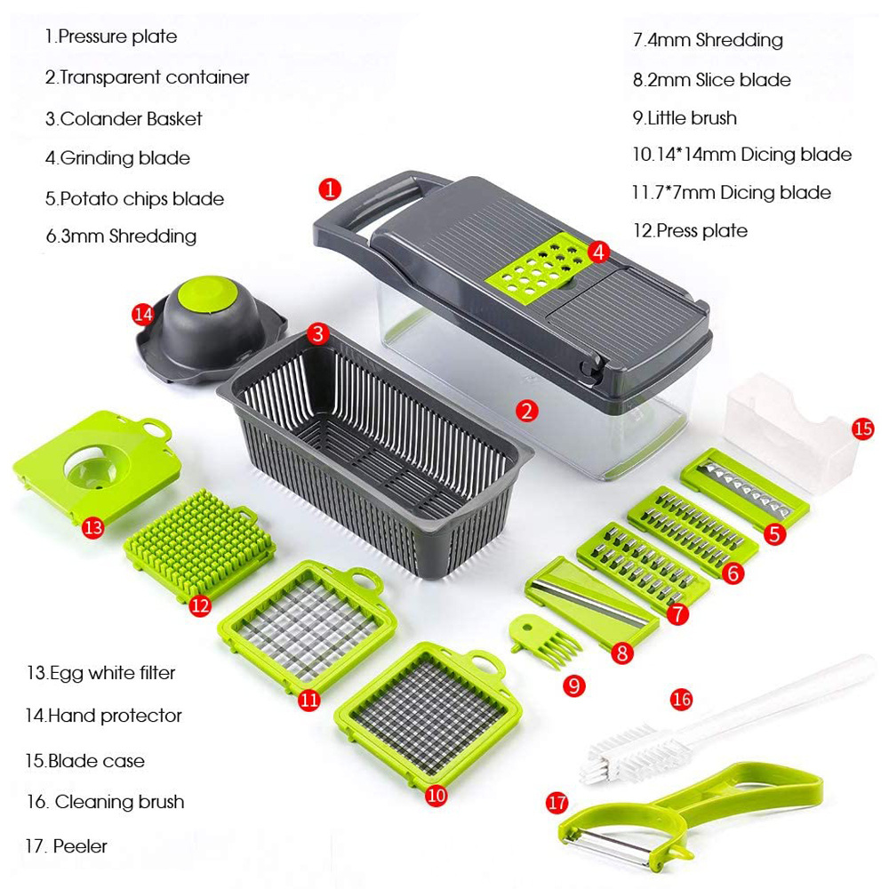 2023Amazon Creative Potato Grater Vegetable Cutting Artifact Household Kitchen Vegetable  Multifunctional Vegetable Cutter