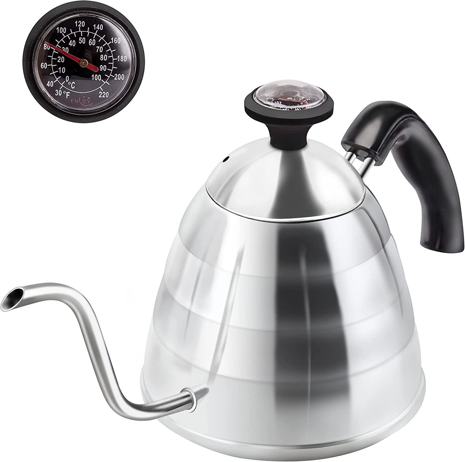 Premium Stainless Steel Pour Over Coffee Kettle with Thermometer 40 oz Gooseneck Tea Kettle for Drip Coffee French Press and Tea